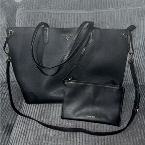Michael Kors Elegant Black Tote and Pouch